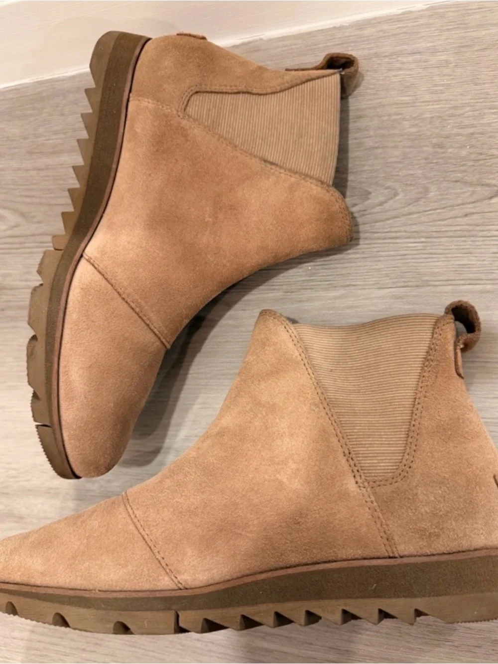 Sorel Suede Chelsea Booties in Tan